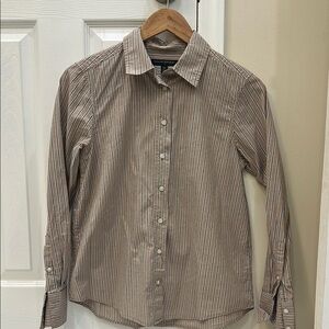 Banana Republic Brown Striped Button Down Shirt